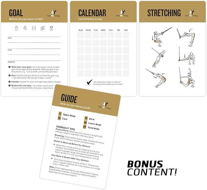 NewMe Fitness Suspension Workout Cards, Instructional Fitness Deck for Women & Men, Beginner Fitness Guide to Training Exercises at Home or Gym (Suspension, Vol 2)