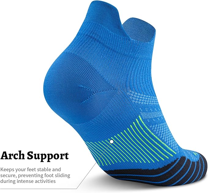 Compression Socks for Men Women Ankle Running Socks for Plantar Fasciitis | Low Cut Athletic Ankle Socks with Ankle & Arch Support for Running, Cycling, Golf, Work, Plantar Fasciitis Relief