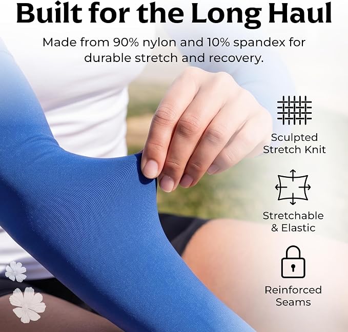 SportsTrail Cooling Arm Sleeves for Men & Women – Breathable, UV Sun Protection, Sports Arm Sleeves for Women, Men & Youth