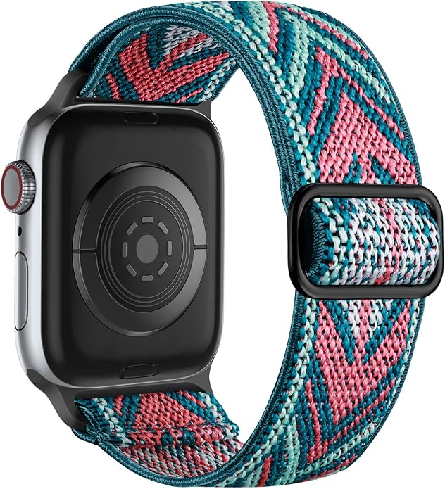 Lerobo Braided Band Compatible with Apple Watch Series 11 10 9 8 7 46mm 45mm 41mm Ultra SE 3 2 1 49mm Series 6 5 4 3 44mm 40mm 38mm 42mm Men iWatch Bands Women Stretchy Nylon Solo Loop Sport Strap