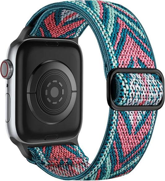 Lerobo Braided Band Compatible with Apple Watch Series 11 10 9 8 7 46mm 45mm 41mm Ultra SE 3 2 1 49mm Series 6 5 4 3 44mm 40mm 38mm 42mm Men iWatch Bands Women Stretchy Nylon Solo Loop Sport Strap