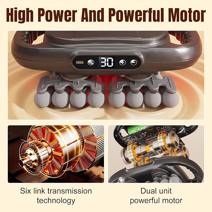 42Head Massage Gun Pain Relief Deep Tissue,Percussion Back Massager | 9 Modes & 9 Intensities, red light therapy, heat back massager, quite, muslce massager, for Back Neck Shoulder Legs