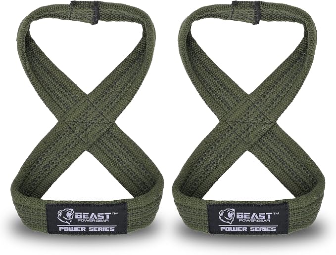 Figure 8 Lifting Strap- Strongman 10-14" Deadlift Straps- True Grip Support & Heavy Duty Wrist Straps for Weightlifting Women Men- Hand Straps for Weight Lifting Figure 8 Straps for Gym Workout