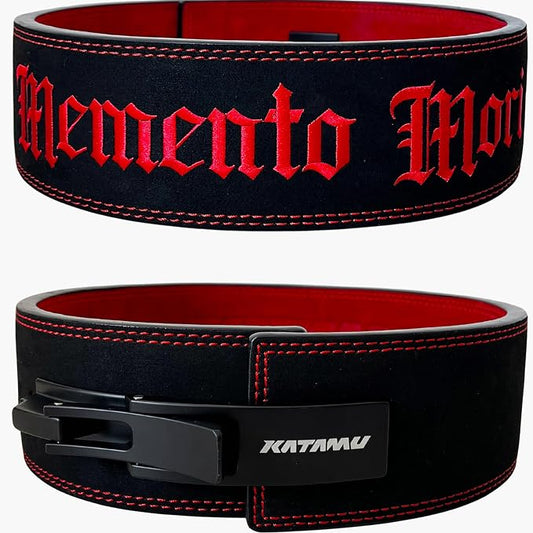 Katamu USPA & IPL Approved Premium Leather Lever Belt — 10mm and 13mm | Powerlifting Belt for Men and Women, Steel Lever Buckle, 4 Inch Wide Back Support for Deadlifts and Squats