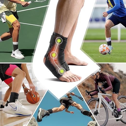 LETSHAKE Ankle Brace for Sprained Ankle, Stronger Support Ultra Lightweight | Dual Side Stabilizer Spring, Adjustable Breathable Comfortable for Injury Recovery, Basketball, Men Women Shoe Size 7.5-10.5