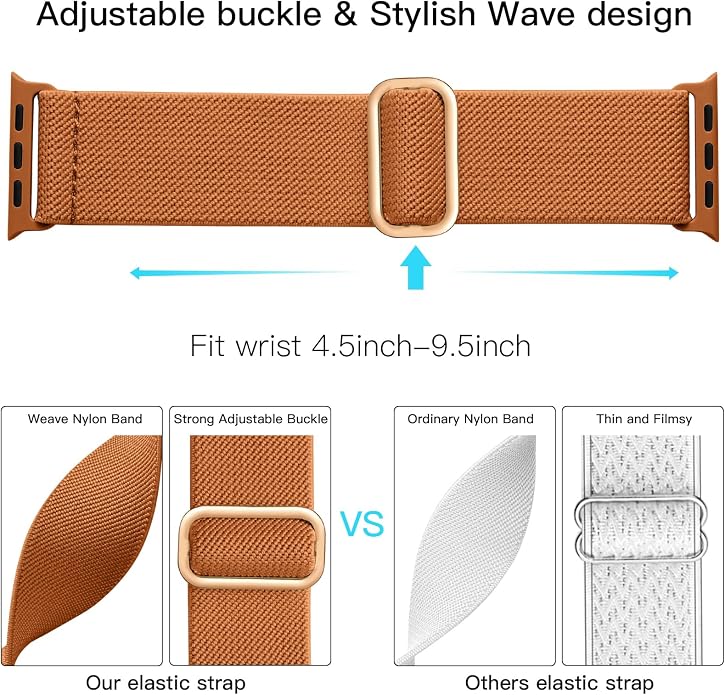 Lerobo Braided Band Compatible with Apple Watch Series 11 10 9 8 7 46mm 45mm 41mm Ultra SE 3 2 1 49mm Series 6 5 4 3 44mm 40mm 38mm 42mm Men iWatch Bands Women Stretchy Nylon Solo Loop Sport Strap