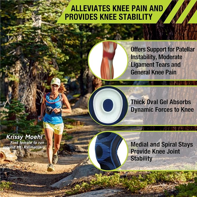 Pro-Tec Athletics Gel Force Knee Support, Knee Brace, Compression Sleeve, Knee & Joint Support, Patellar Tracking, Ligament, Tendinitis, Knee Stability, Chondromalacia, Easy to Use, Size X-Large