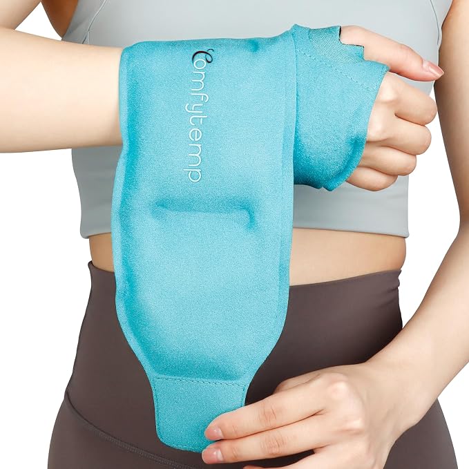 Comfytemp Wrist Ice Pack Wrap for Carpal Tunnel Relief, FSA Approved HSA | Hand Ice Pack, Wrist Brace for Pain Relief, Gel Ice Packs for Injuries Reusable, Hot Cold Compression Glove for Tendonitis