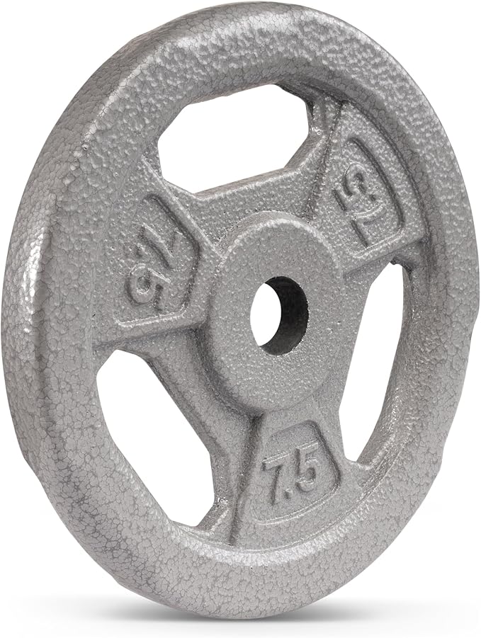 Marcy Classic 1" Cast Iron Standard Grip Plates for Strength Training and Weightlifting
