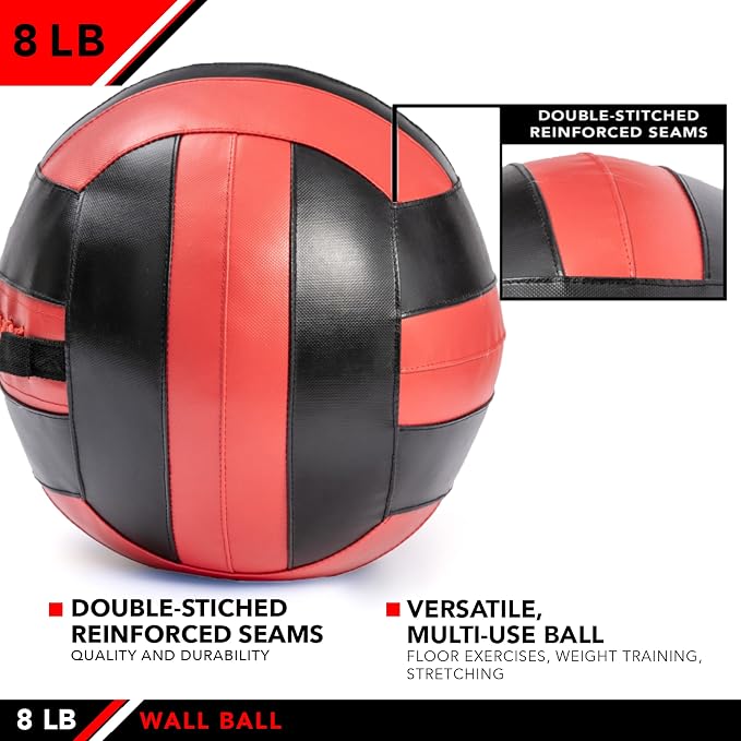 JFit Wall Ball – Premium Soft Weighted Exercise Ball for Strength, Conditioning, Gym & Home Workouts, 4-30 LB
