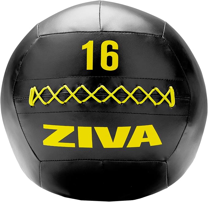 ZIVA Soft Wall Ball – Highly Durable Weighted Exercise Medicine Slam Ball for Strength and Conditioning Workout - Multiple Color, Weight Available