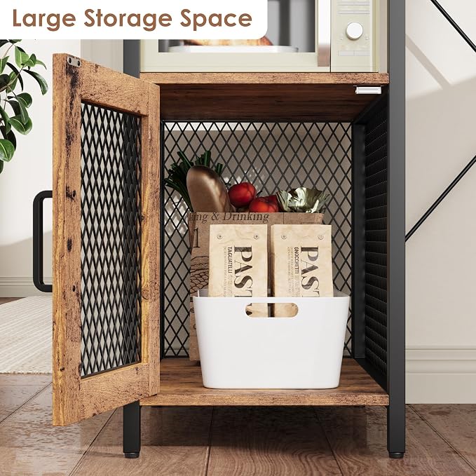 Garvee Microwave Stand & Fridge Stand, Baker's Rack with Power Outlet