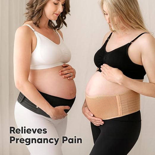 KeaBabies Pregnancy Belly Bands for Pregnant Women,1pk (Classic Ivory, 2XL) | Soft, Breathable, Maternity Belly Support Band, Easy Adjustable Maternity Belt for Back, Pelvic Support, Comfortable