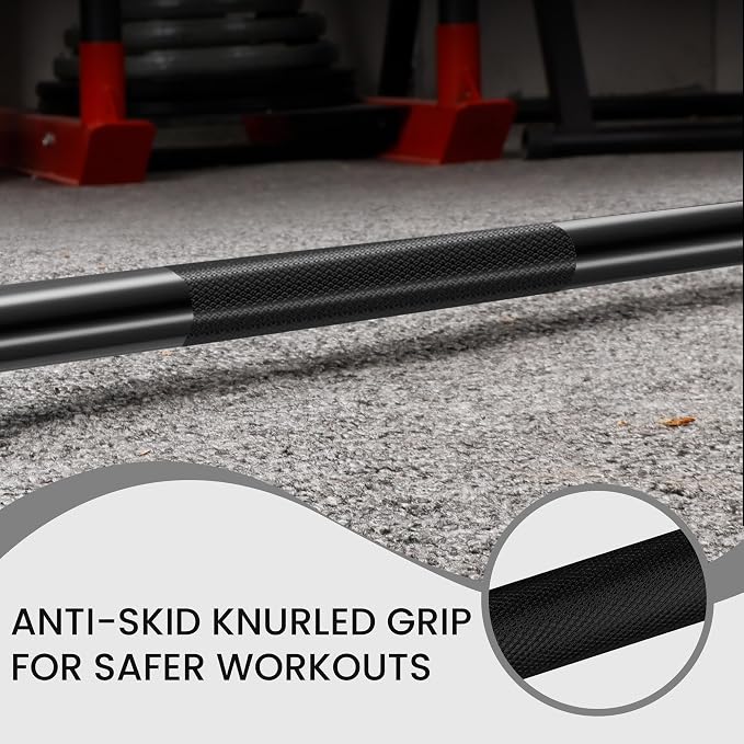 Fitvid Stardard Barbell for Weightlifting and Power Lifting, 300 Pound Capacity
