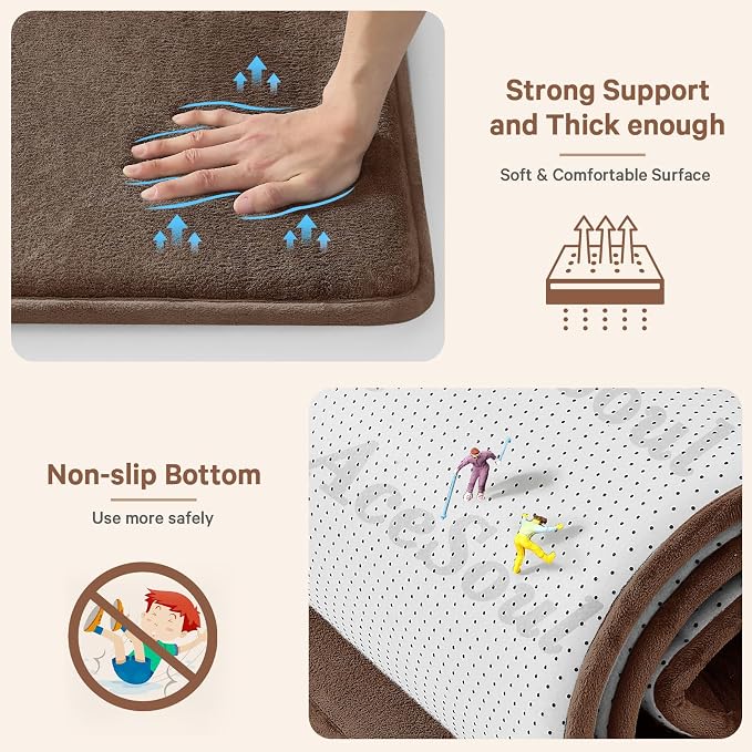 Baby Play Mat for Floor,Ultra Thick Elastic Foam 74"x50" Playmat Tummy Time Muscle Crawling Exercise Activity Cushion Gym Mat Nursery Playroom Area Kids Rug for Babies, Toddlers,Infants,Reddish Brown