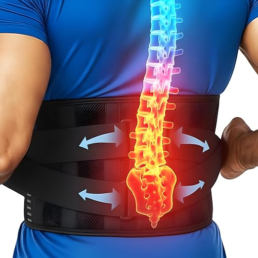 Back Brace for Lower Back Pain Relief | Sciatica Lumbar Support Belt for Men & Women, Adjustable Back Support Brace for Work & Daily Use, All-Day Comfort & Heavy-Duty Compression (Large (38-42.9"))