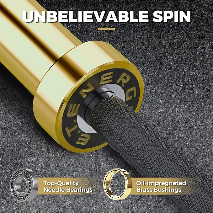 7FT Alloy Steel Olympic Barbell, 1500LB 45LB | 28mm knurled grip bar with needle bearings, chrome finish, 2-inch plate fit, and 1500LB capacity for heavy lifts