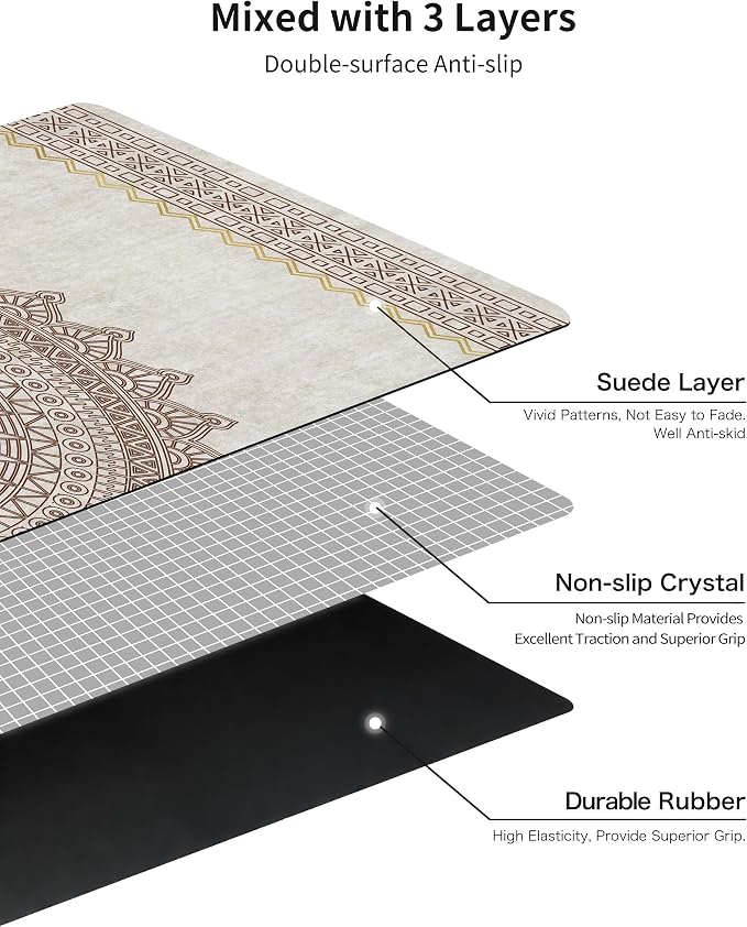 nuveti Printed Travel Yoga Mat 1/16 Inch Thick Non Slip Fitness Workout Mat | with Carrying Bag, Foldable Lightweight Suede & Natural Rubber Yoga Mat for Yoga Pilates and Fitness 72" L x 24" W x 1.5mm