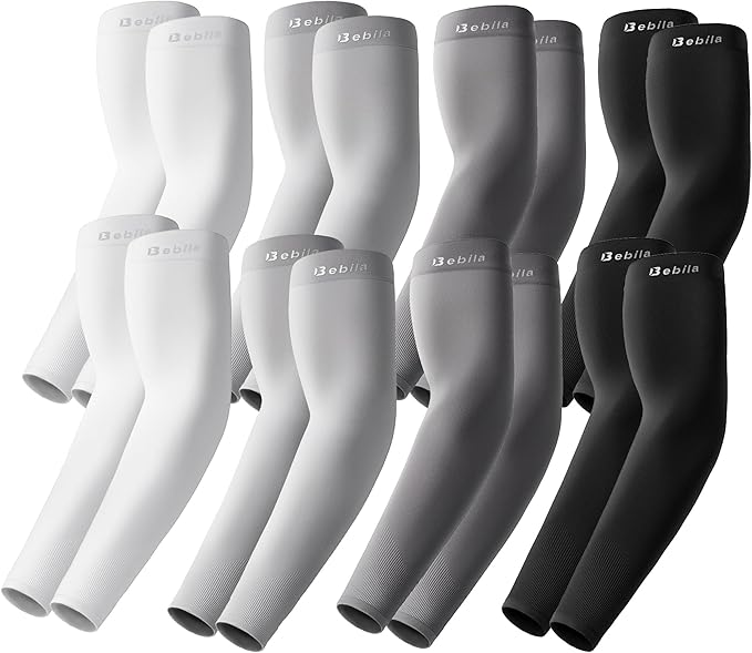 Bebila Arm Sleeves for Men Women, UV Sun Protection Cooling Compression Outdoor