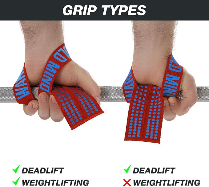 WARM BODY COLD MIND V1 Lifting Wrist Straps for Olympic Weightlifting - Rated at 660 lb - Hand Wraps for Powerlifting, Weight Lifting, Bodybuilding Functional/Cross Training, Deadlift Gym Bar, Cotton