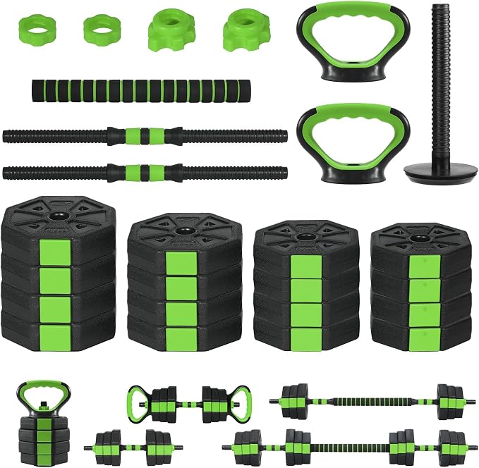 Adjustable Dumbbells, 44/66/88Lbs Free Weight Set with Connector, 4 In1 Weight Dumbbell Set Used As Kettlebells, Barbell, Push Up Stand, Fitness Exercise for Home Gym Suitable Men/Women