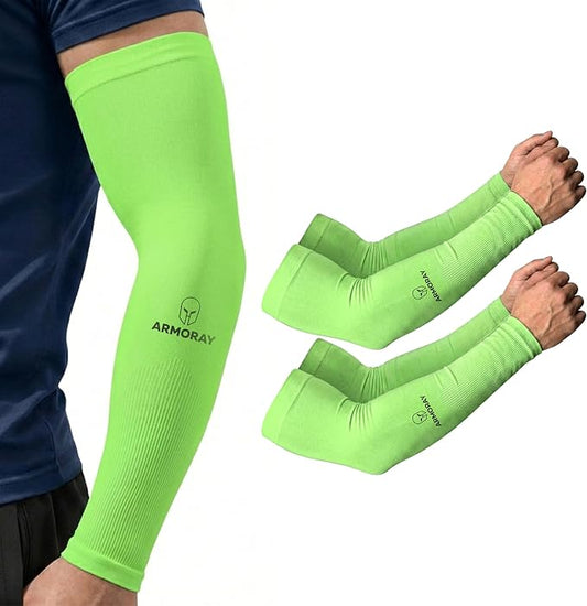 ARMORAY Arm Sleeves for Men and Women - UV Sun Protection Cooling Compression - Tattoo Cover Up Sleeve for Daily Wear & Work