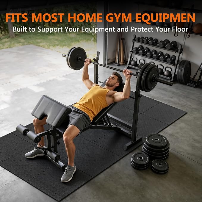 THAILE Gym Equipment Mat, 79" x 39"x 0.16" Exercise Equipment Mat | Heavy-duty floor protector for treadmills, ellipticals, bikes and weight equipment; reduces vibration, noise and floor damage