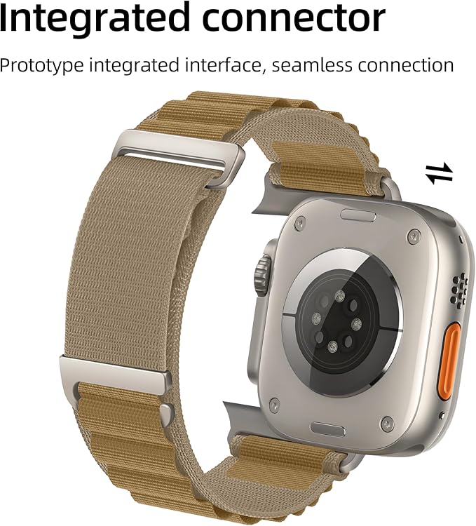 Alpine Nylon Sport Bands Compatible with Apple Watch Ultra Band 49mm 46mm 45mm 44mm 42mm Men Women, Stretch Loop Strap with D-Hook for iWatch Series 10 Ultra SE 9 8 7 6 5 4 3 2 1 (Wheat, 38mm/40mm/41mm/42mm(Series 10))