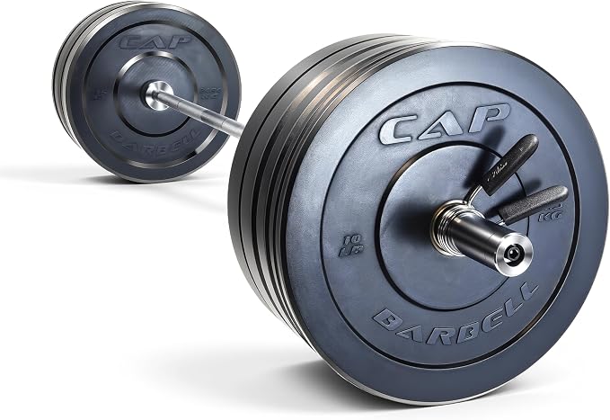 CAP Barbell Olympic Weight Set with 7ft Barbell & Bumper Plates | 160-370 lbs | Multiple Options