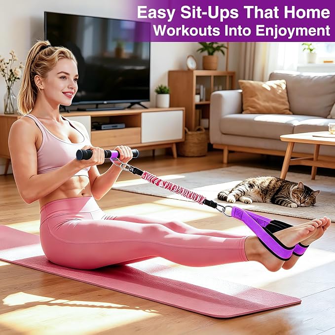 Durable Comfortable Padded Handle Adjustable Pedal Resistance Band 20-40LBS for Full Body Workout