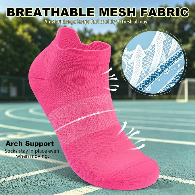 Lapulas Compression Socks for Men & Women, 6 Pair Ankle Running Support Socks for Sports, Casual, Plantar Fasciitis Relief