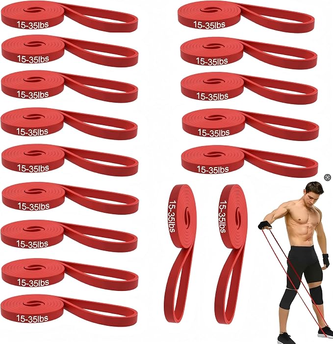16-Pcs Resistance Bands Set - Premium Elastic Workout Bands for Home Gym, Strength Training, Yoga & Physical Therapy
