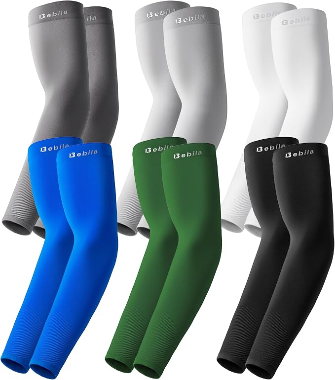Bebila Arm Sleeves for Men Women, UV Sun Protection Cooling Compression Outdoor