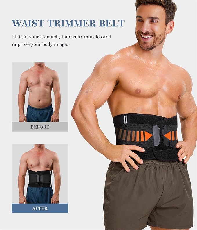 Neoprene Waist Trimmer Ab Belt for Men Waist Trainer for Women Corset Slimming Body Shaper Workout Sauna Sweat Band