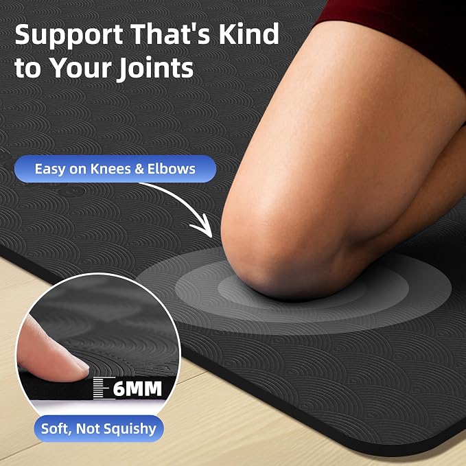 Extra Large Yoga Mat – 72"x48" or 78"x57", 1/4"–1/2" Thick Mat for Women & Men, TPE Non-Slip Pilates Mat for Home Gym, Yoga, Stretching, Meditation