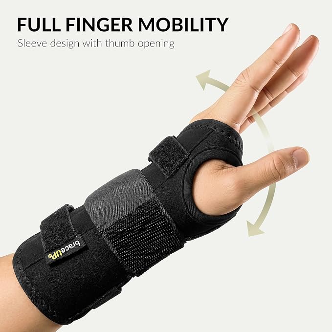 BraceUP Carpal Tunnel Wrist Brace - Metal Wrist Splint for Hand and Wrist Support, Tendonitis Arthritis Pain Relief