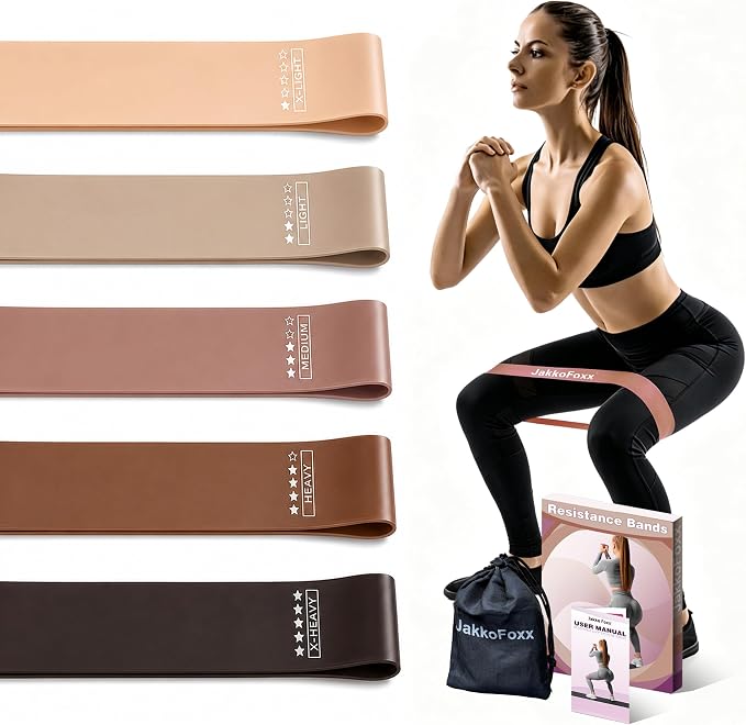 Resistance Loop Exercise Bands, Resistance Bands Exercise Bands for Home Fitness, Stretching, Strength Training, Physical Therapy,Elastic Workout Bands for Women Men Kids, Set of 5