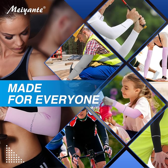 Cooling Arm Sleeves for Men & Women, UPF 50+ UV Protection | Wrist-length UPF 50+ arm sleeves for work, driving, gardening and sports; 88% nylon/12% spandex; 1 pair.
