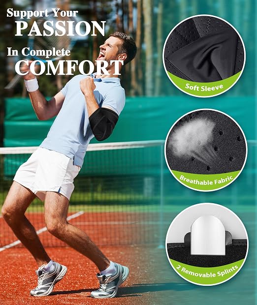 Oyakin Elbow Brace for Cubital Tunnel, Ulnar Nerve Entrapment brace | Adjustable Elbow Splint for Night Sleep, Tendonitis, Tennis Elbow, Comfortable Stabilizer Support for Women and Men Fit Most