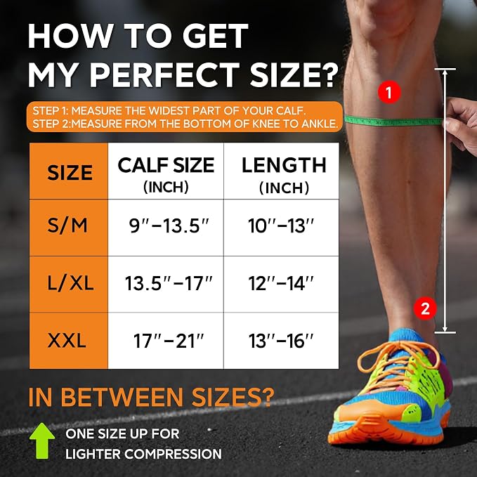 NEWZILL Compression Calf Sleeves (20-30mmHg) for Men & Women Perfect Option to Compression Socks for Running Travel Nursing