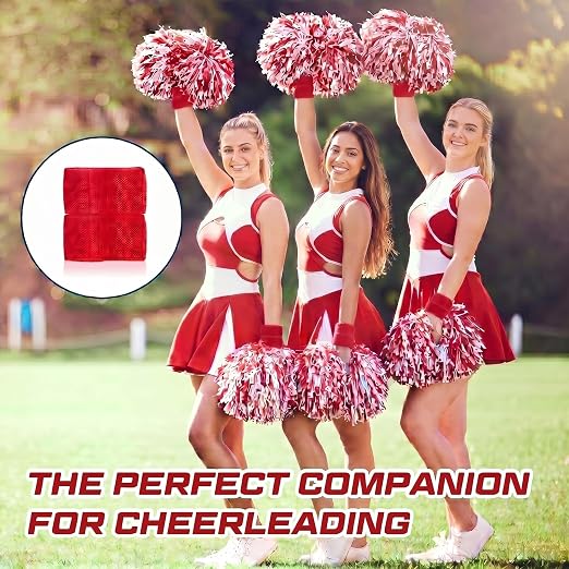 4 Pack Wrist Brace Adjustable Wrist Support Sport Straps for Tendonitis Carpal Tunnel Arthritis Gymnastics Wraps Pain Relief for Football Cheerleaders Fitness Weightlifting(Red)