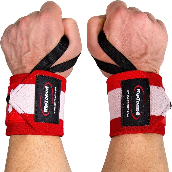 Rip Toned Wrist Wraps for Weightlifting – USPA & USAPL Approved – Stiff or Flex – 18" Gym Wrist Straps with Thumb Loop – Maximum Support for Men & Women