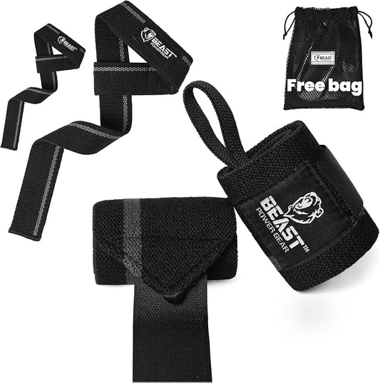 Improved Lifting Support & Stability - Gym Wrist Wraps for Weightlifting 14" Premium Quality Hand Wraps with Thumb Loop - Weight Lifting Wrist Wraps for Pain & Support