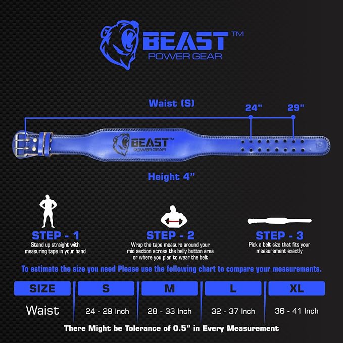Weight Lifting Belt - 4” Genuine Leather Belts Padded Lower Back Support for Gym Bodybuilding Squat Deadlift Weightlifting Cross Strength Training Men Women Free Wrist Wrap