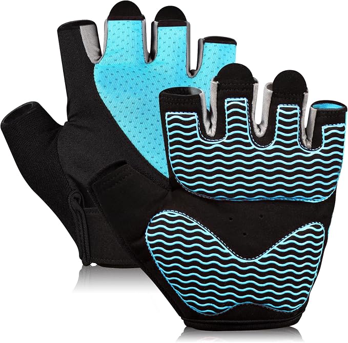 sunnex Workout Gloves for Women - Breathable Weight Lifting Gloves with Non-Slip Silicone Padding, Fingerless Gym Gloves for Cycling, Rowing, Pull Ups & Training (4 Sizes)