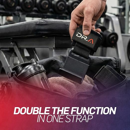 Dr. Arthritis Doctor Developed 3-in-1 Lifting Straps, Hooks & Wrist Wraps - Switch Between Modes in Seconds - Heavy Duty Grips for Bodybuilding, Powerlifting, Deadlifts, Pull-Ups & Rows (Pair, Black)