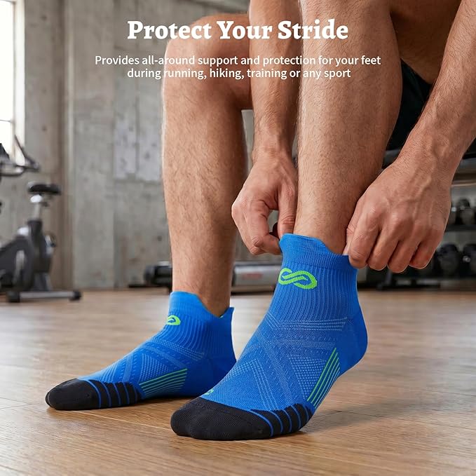 Compression Socks for Men Women Ankle Running Socks for Plantar Fasciitis | Low Cut Athletic Ankle Socks with Ankle & Arch Support for Running, Cycling, Golf, Work, Plantar Fasciitis Relief