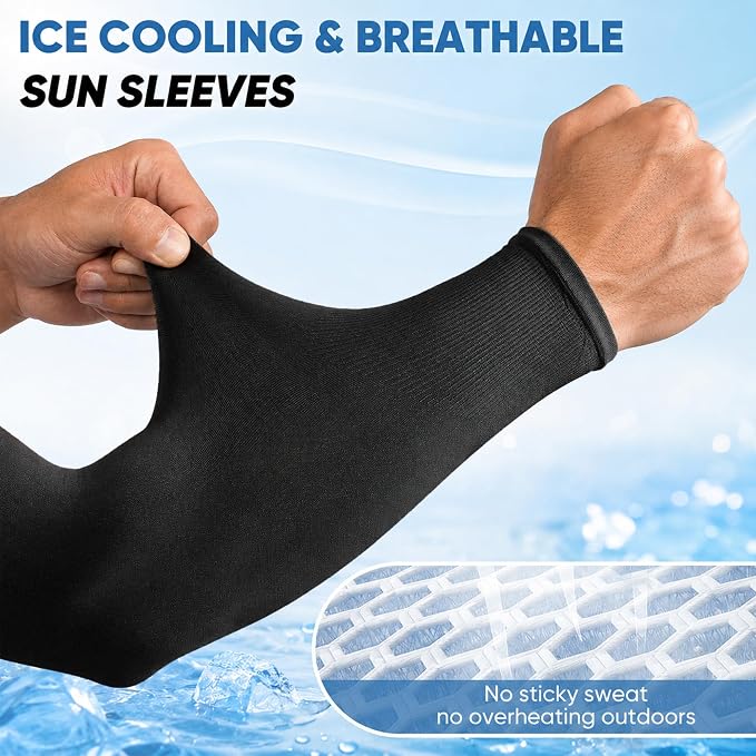 Bebila Arm Sleeves for Men Women, UV Sun Protection Cooling Compression Outdoor
