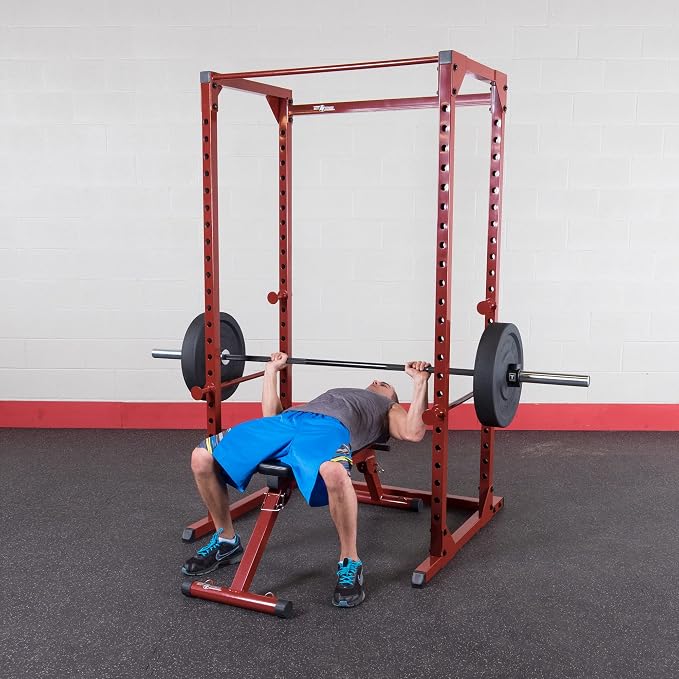 Best Fitness Power Rack - 14-Gauge Steel Home Gym with 500lb Capacity, Chin Bar, 23 Adjustable Safety Bars, Optional LAT & Dip Attachments