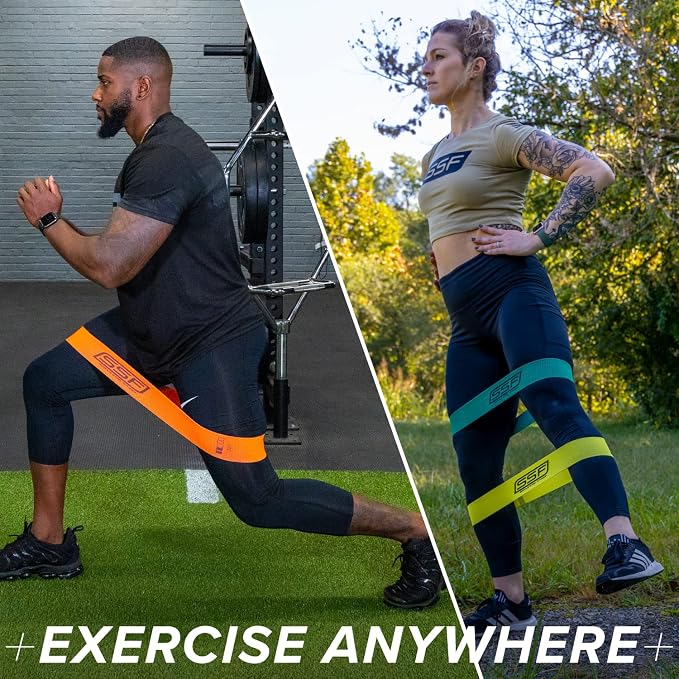Fabric Mini Loop Non-Slip Resistance Band Set | Warm-Up, Physical Therapy, Glute Training, Speed and Agility Exercise Bands